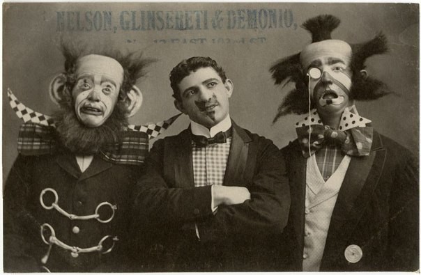 Clowns 1900-1930 - scary clown, Clown, Retro, Longpost