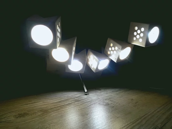 Table lamp Black hydra armory - My, Light, Lamp, Subconscious, LED lights, Desk lamp, Handmade, Interior, Longpost