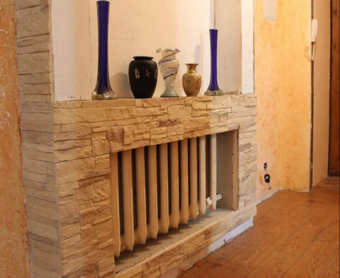 Modern fireplace. Doesn't shine, but warm! - My, Fireplace, Repair, Design, Interior, Battery, Interior Design, Inventions