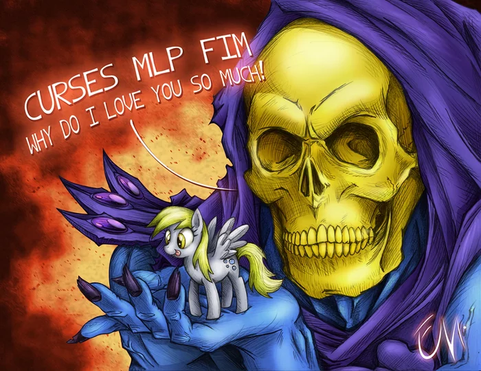 Derpy and Skeletor - My little pony, Derpy hooves, Crossover, He-Man, Skeletor