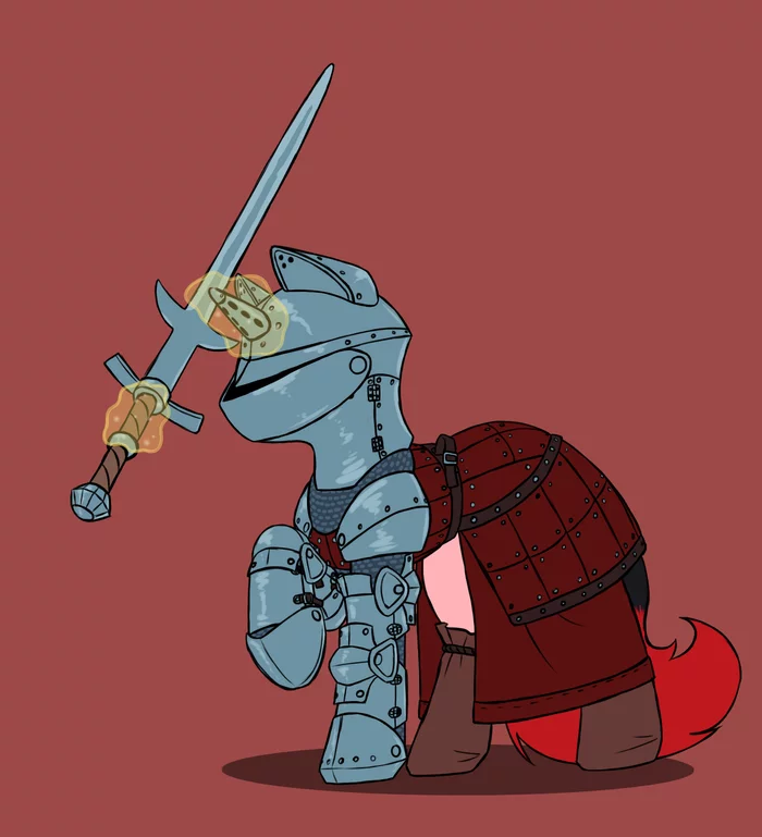 Some tin cans. - My, My little pony, Original character, Armor, Middle Ages, Longpost, Dipfanken