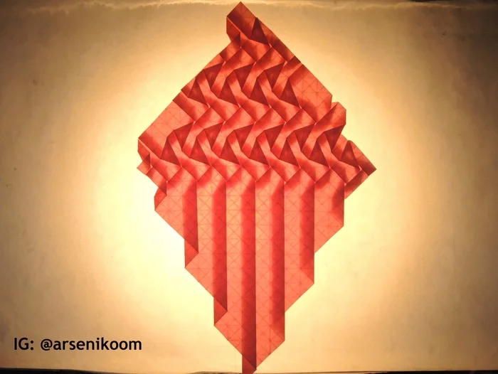 Ice cream or waterfall? - My, Origami, Design, Light, Handmade, tessellation, Patterns, Paper, Art