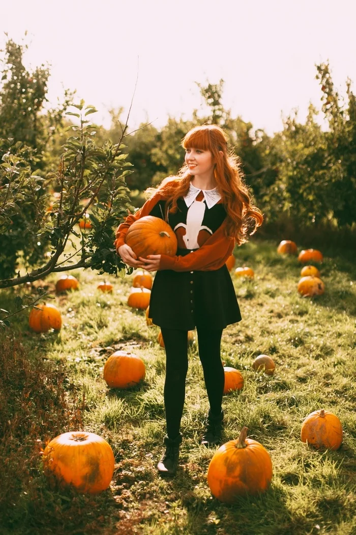 Autumn mood - Redheads, Pumpkin, Halloween, Autumn, The photo, Longpost