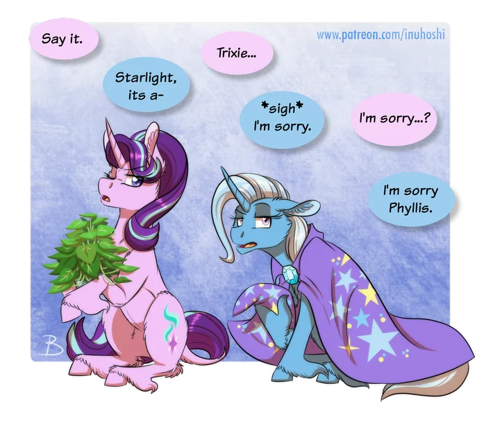 Apologies - My little pony, PonyArt, Trixie, Starlight Glimmer, MLP Season 9, Inuhoshi-To-Darkpen, Phyllis