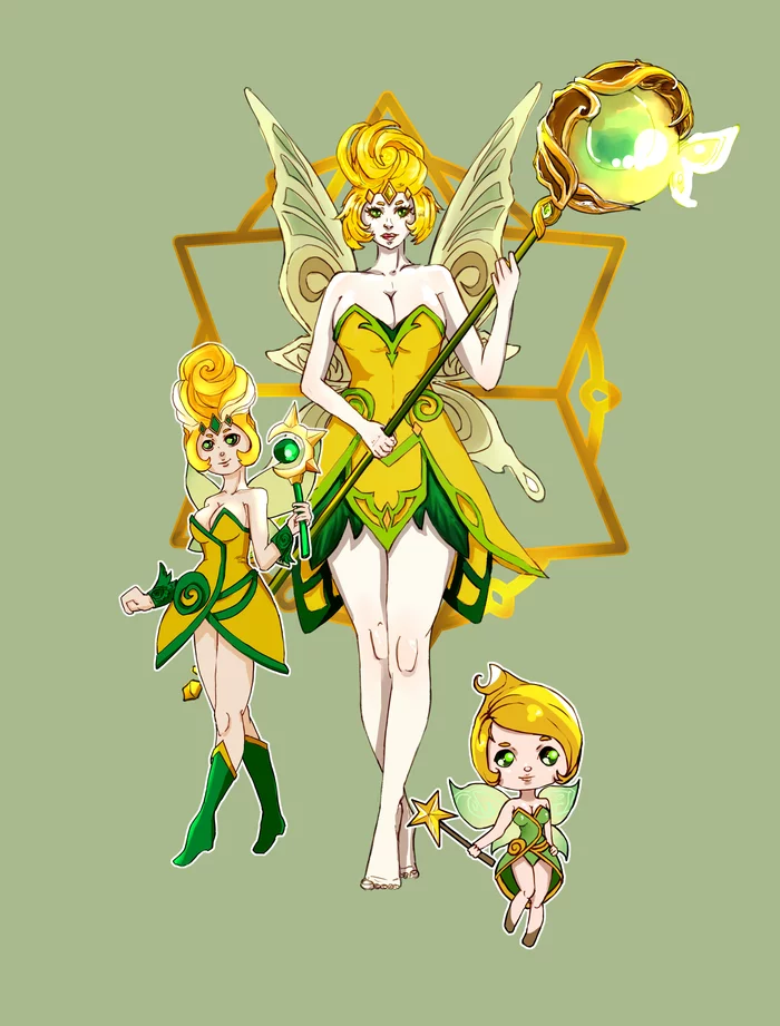 Shannon, all evolutions - My, Art, Summoners War, Digital, Game art, Longpost