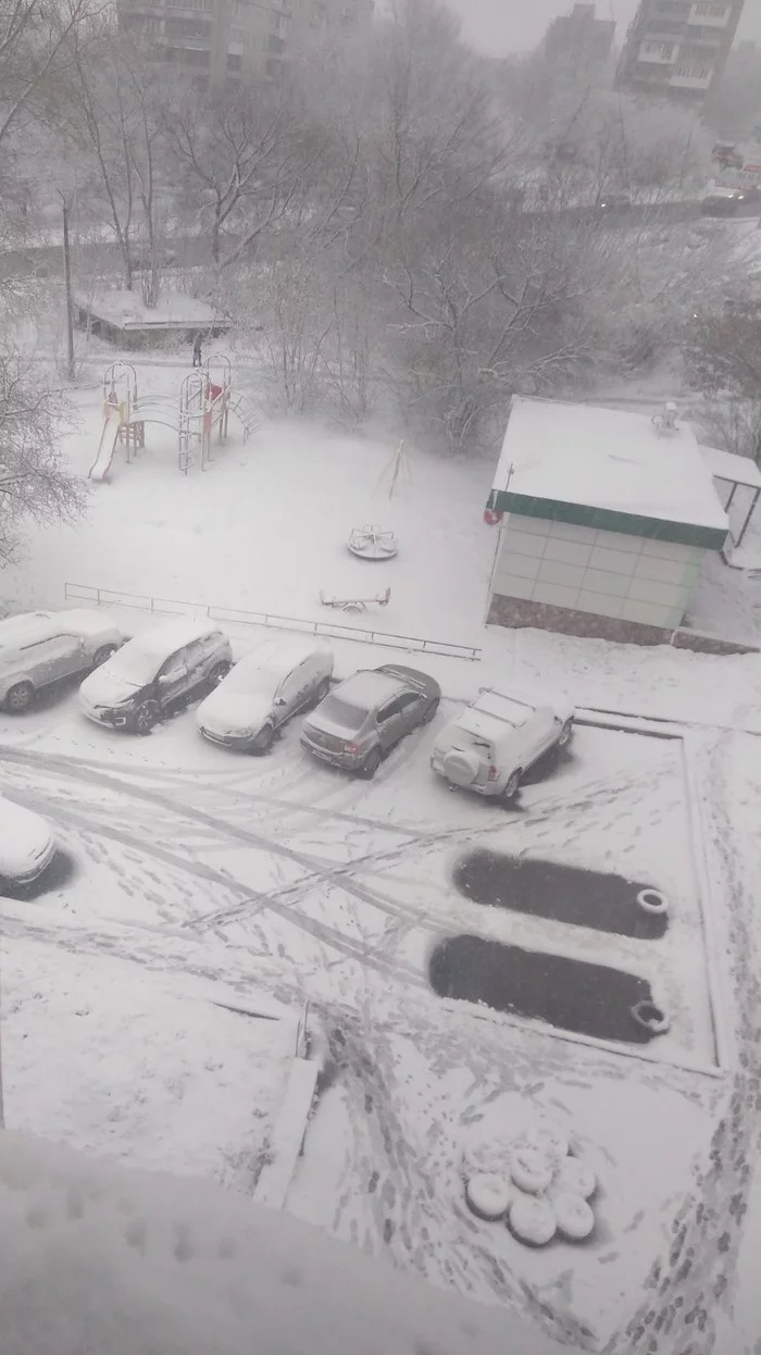 When I left my slippers in the yard - My, Humor, Winter, Snow