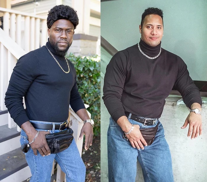 Kevin Hart's Halloween costume as a young Dwayne Johnson - Dwayne Johnson, Kevin Hart, Parody, Halloween, Celebrities