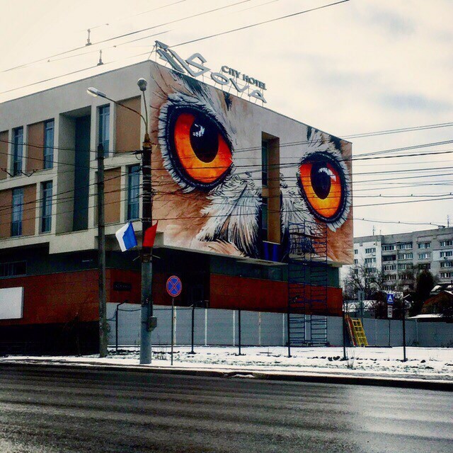 Owl - Nizhny Novgorod, Street art, The street, Vaneeva