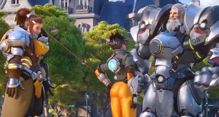 When I didn't miss leg days (Brigitta is shocked) - Overwatch 2, Computer games, Humor, Screenshot, Tracer