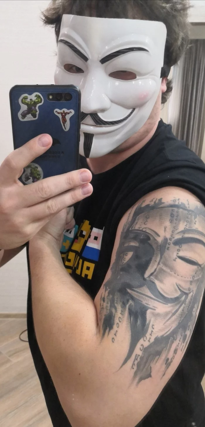 guy fawkes mask tattoo