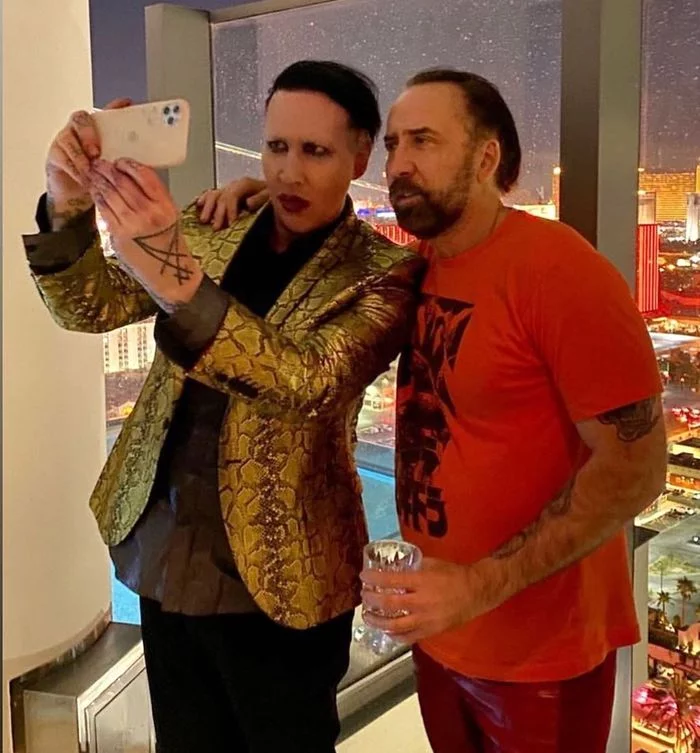 What's going on here? - Marilyn Manson, Nicolas Cage, Celebrities, The photo, Actors and actresses, The singers