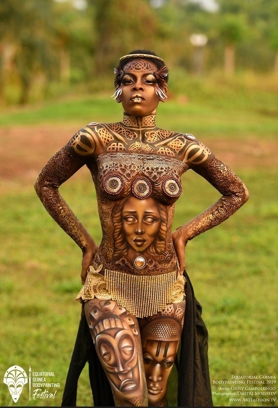 Enchanting. - NSFW, Equatorial Guinea, The festival, Bodypainting, Longpost