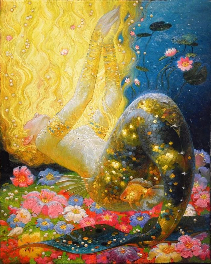 Mermaids - NSFW, Art, Drawing, Mermaid, Longpost, Victor Nizovtsev