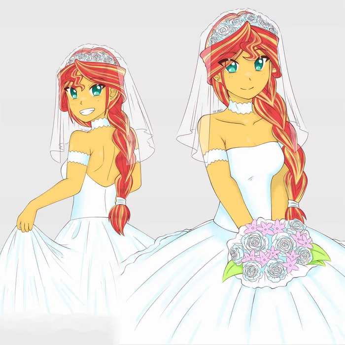 Wedding Bride Sunset Shimmer - My Little Pony, Equestria Girls, Sunset Shimmer, Dragonemperror2810