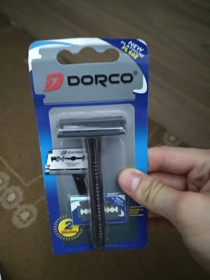 Korean T-shaped machine Dorco + Pakistani blades Treet - My, Razor, Blade, Overview, Safety razor, Longpost