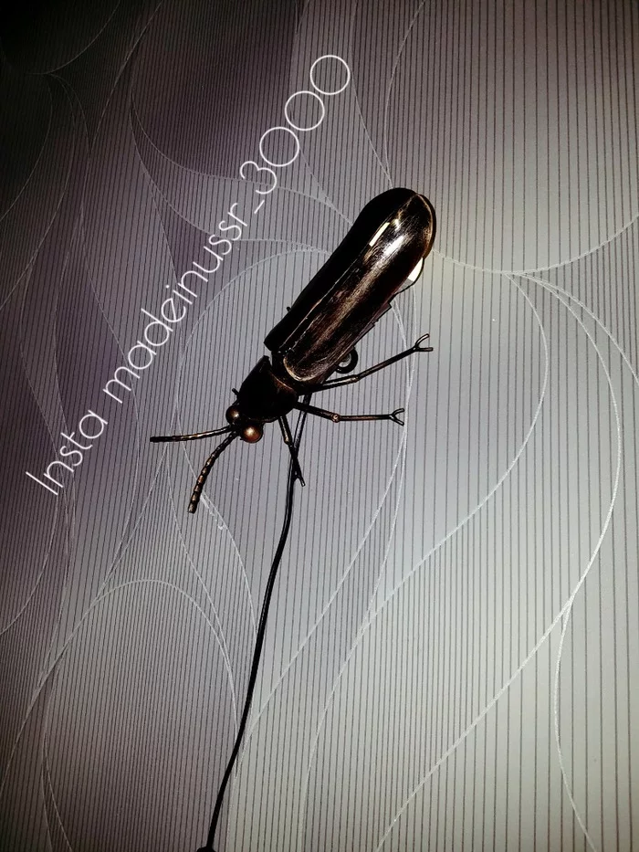 Iron lamp - Insect Firefly - My, Needlework, Insects, Жуки, Lamp, Welding, Garage, Crafts, With your own hands, Video, Longpost