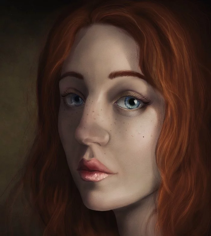 Attempt at a portrait - My, Portrait, Art, Video, Sound, Speed ??painting, Procreate, Longpost