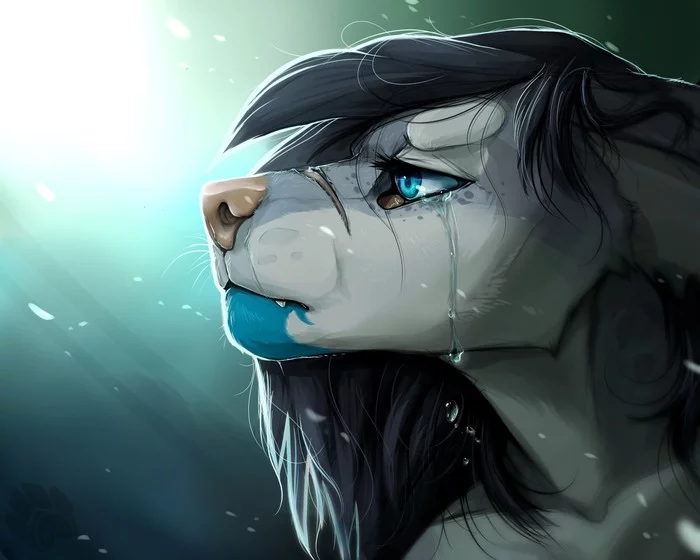 Despondent - Furry, Furry art, Tears, Twistedhound