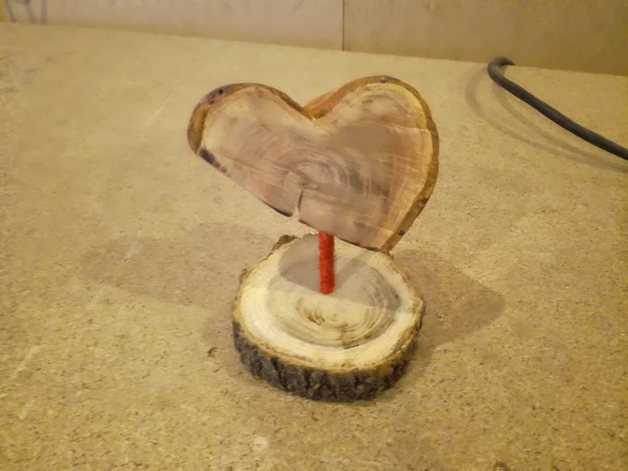 There was nothing to do..... - My, Tree, Crafts, Longpost, Wood products, Heart