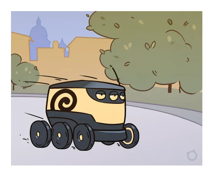 Yandex introduced an unmanned robot courier - My, Comics, Web comic, Delivery, Longpost, Cotinger, Yandex Rover, Delivery Club, Yandex Food, Post office