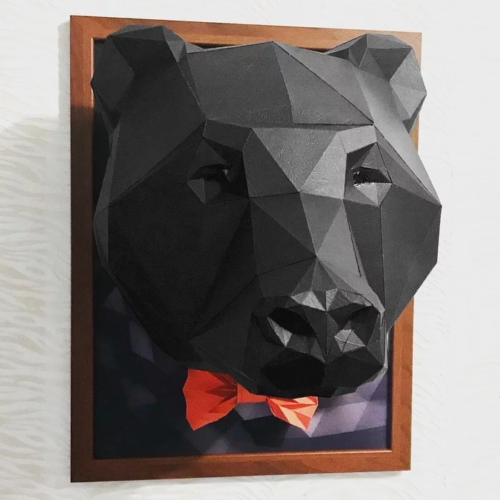 Papercraft Bear - My, Papercraft, Paper, With your own hands, Hobby, Longpost