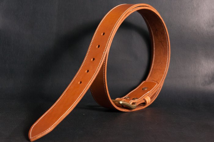 First experience in making a belt - My, Leather, Belt, Natural leather, With your own hands, Longpost