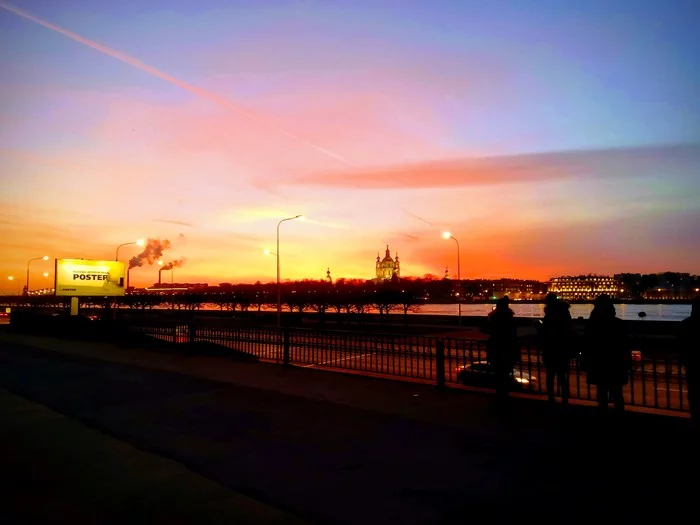 Smolny against the backdrop of sunset - My, Saint Petersburg, Evening, Sunset, Smolny