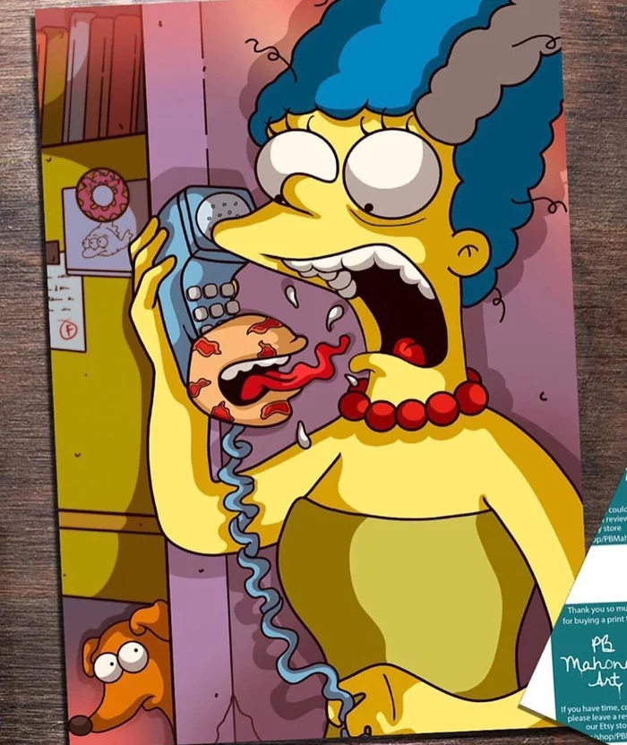 The Simpsons in horror films - The Simpsons, Comics, Cartoons, Horror, Horror, A Nightmare on Elm Street, Friday the 13th, Call, Longpost