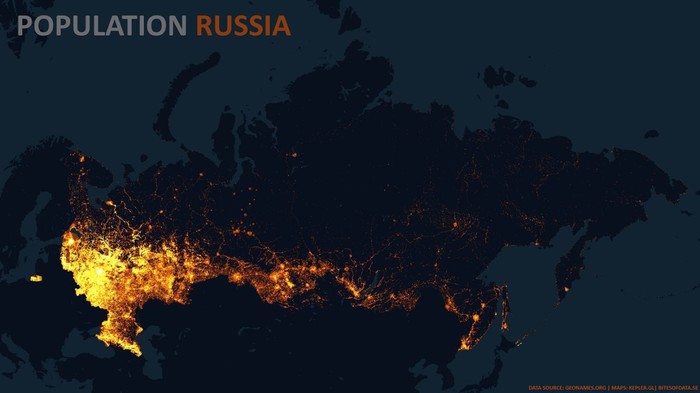 Population density maps of Russia, Europe, USA and Australia - World map, Population density, Longpost, Europe, Russia, Infographics