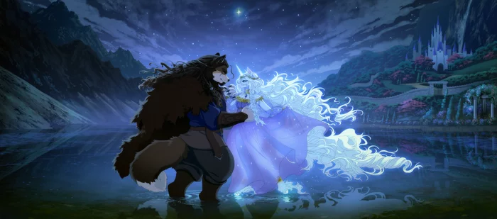 I will be near - Furry, Art, Akitamonster, Night, Romance, Magic