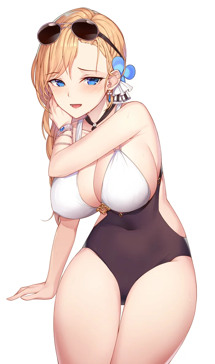 Hood - NSFW, Azur Lane, Hms Hood, Sugoi Dekai, Купальник, Anime Art, Аниме, Арт