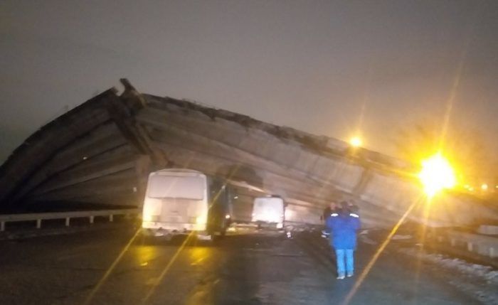 A road bridge collapsed in Orenburg - Orenburg, Incident on the bridge, Incident, Bridge, Longpost, Collapse, Negative