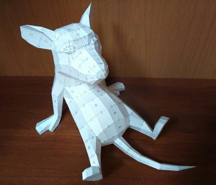 Paper creativity. Rat Remy - My, Rat, Ratatouille, Papercraft, Paper, Creation, Longpost, Polygon, Needlework without process