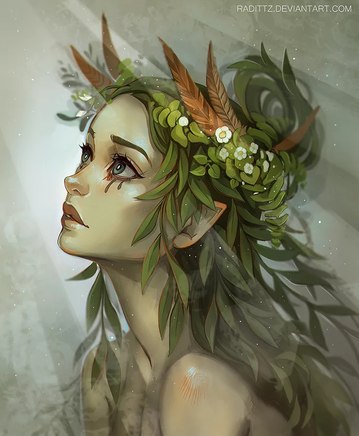 Willow - DeviantArt, Арт, Рисунок, Фэнтези, Эльфы, Портрет, Radittz