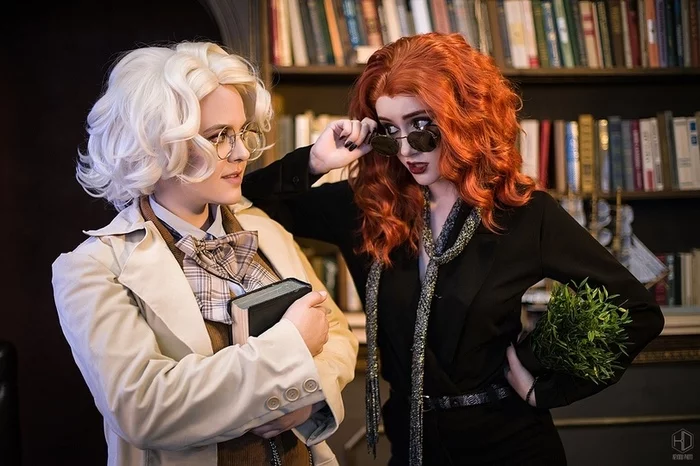 Aziraphale (Anastasia Stavrina) and Crowley (Anna Dragonanjo Naru-Chan) Good Omens - Cosplay, Good signs, Rule 63, Terry Pratchett, Longpost