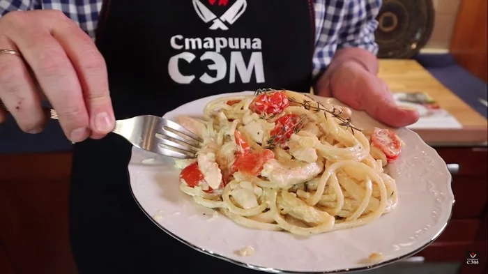 YANDEX. CHEF. Review of FOOD delivery. Cooking according to Yandex recipe. Chef's pasta with chicken in creamy sauce - Yandex Food, Recipe, Yandex Chef, Food, Paste, Video, Longpost