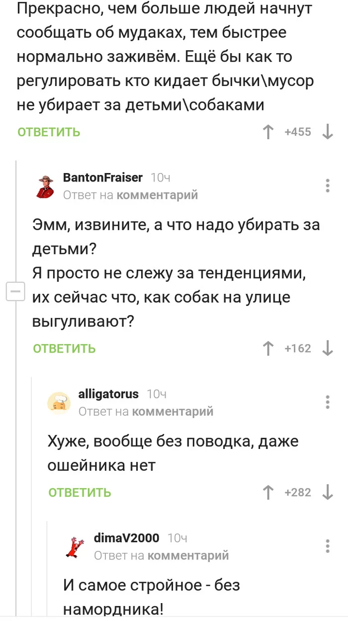 Про выгул детей - Комментарии на Пикабу, Комментарии, Скриншот, Выгул, Длиннопост