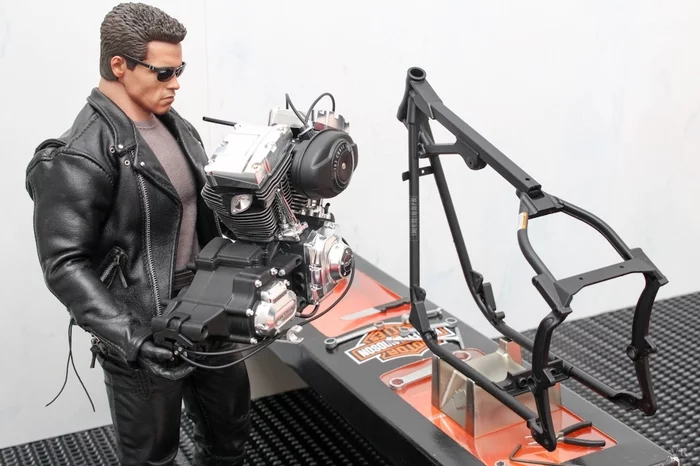 Miniature Everyday Life of the Terminator - Diorama, Miniature, Terminator, Arnold Schwarzenegger, Longpost, Hot Toys