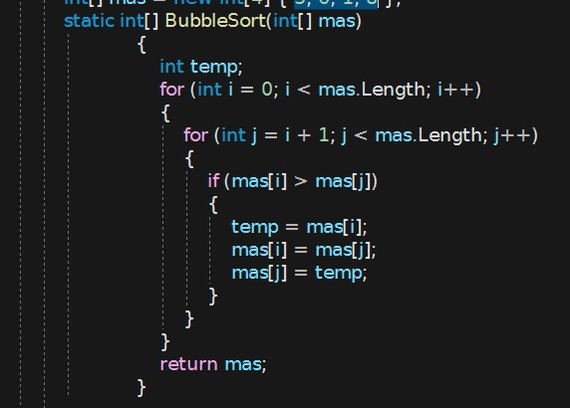 Bubble Sort In C#