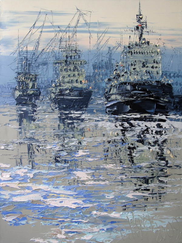 Dmitry Kustanovich. Icebreaker - Painting, Icebreaker, Artist