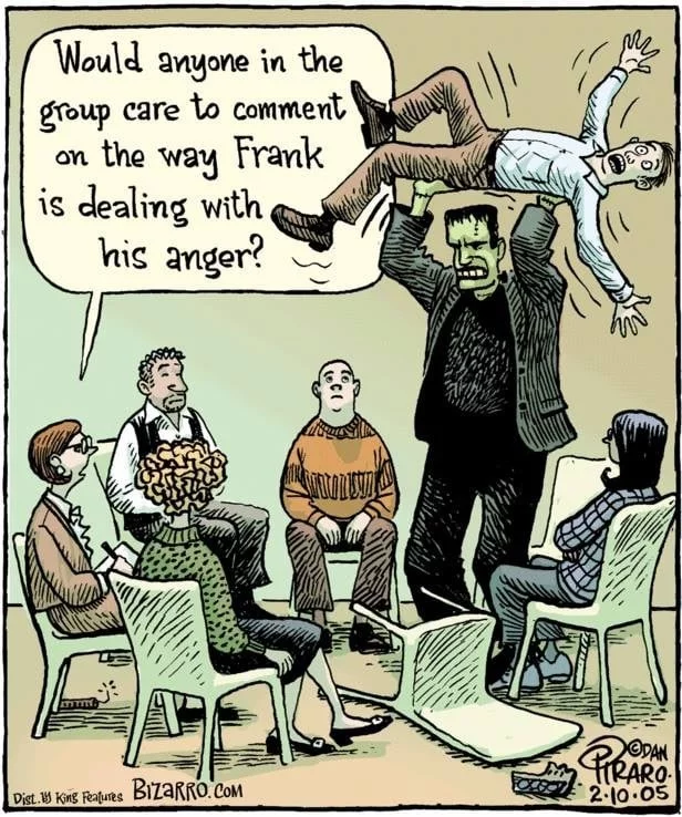 I think they'll be afraid - Comics, Bizarrocomics, Frankenstein, Anger, Psychotherapy