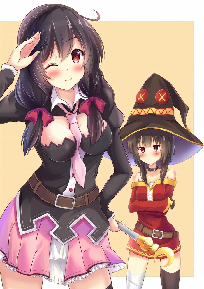 Scarlet cuties - Konosuba, Megumin, Yunyun, Anime art, Anime