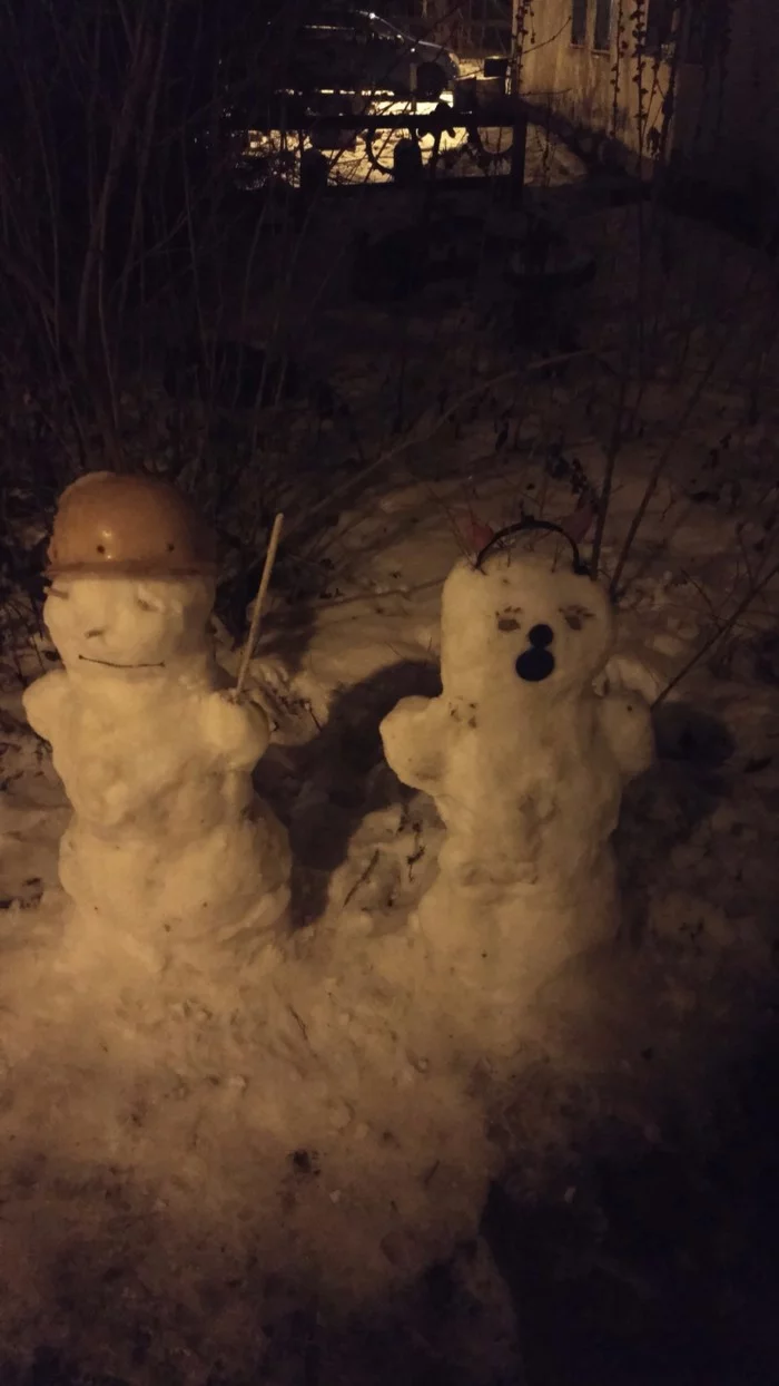 Snowmen - My, snowman, Winter, Longpost