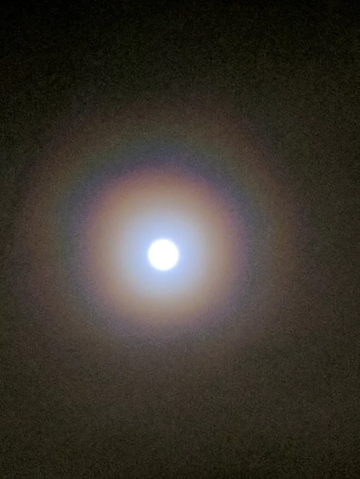 rainbow moon - Night, moon, Rainbow, Longpost