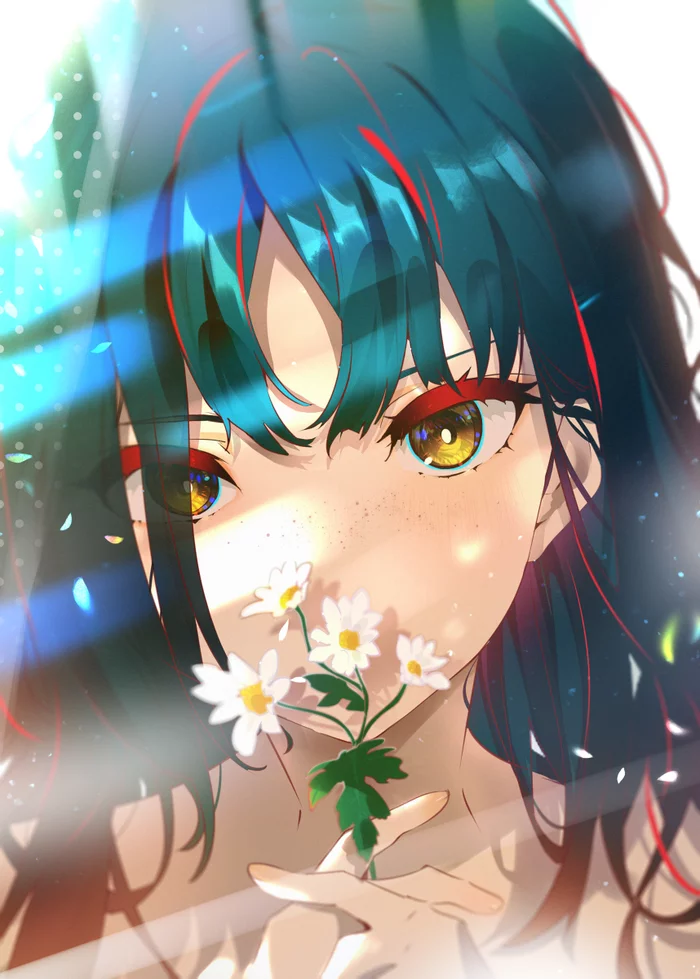 Art - Art, Anime art, Original character, Girls, Flowers, Pixiv, Teraaru6262, Anime