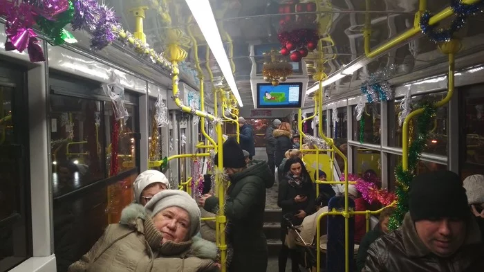 Whose tram is better? - New Year, Tram, Father Frost, Public transport, Longpost