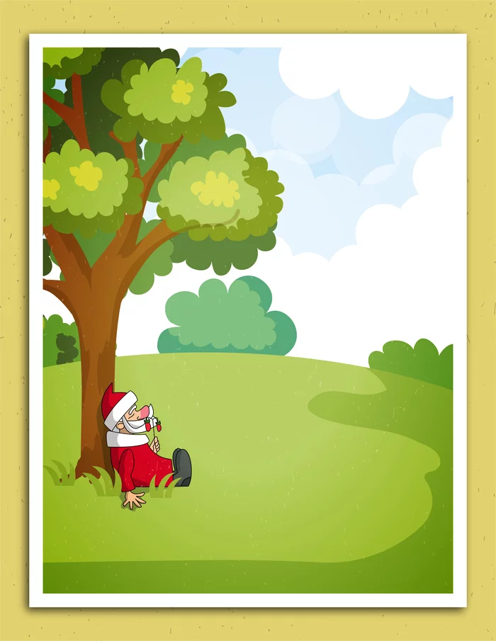 Santa Claus and summer - My, Father Frost, Santa Claus and Summer, Adobe illustrator