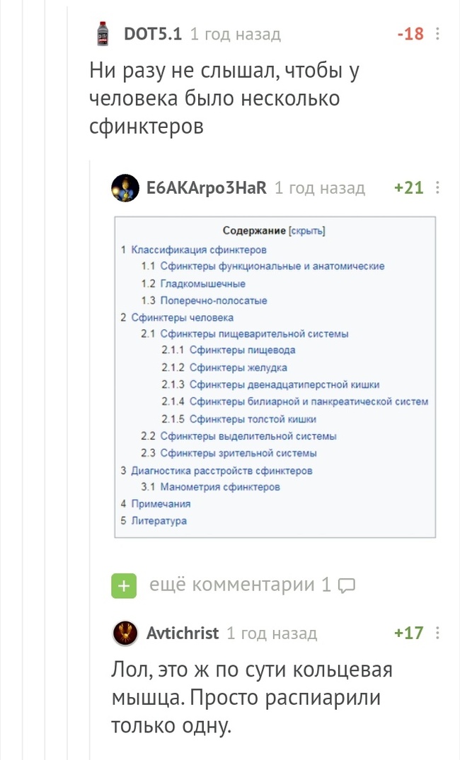 Непрерывное познание на пикабу - Комментарии на Пикабу, Сфинктер, Длиннопост