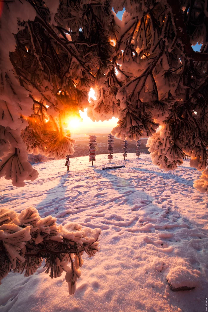 Pyatigorsk, winter dawn on the top of Mount Mashuk - My, Pyatigorsk, Mashuk, The mountains, The photo, Landscape, dawn