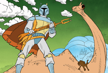 I once saw a screenshot from an old Star Wars series - My, Star Wars, Boba Fett, Creation, Art, Redrawing